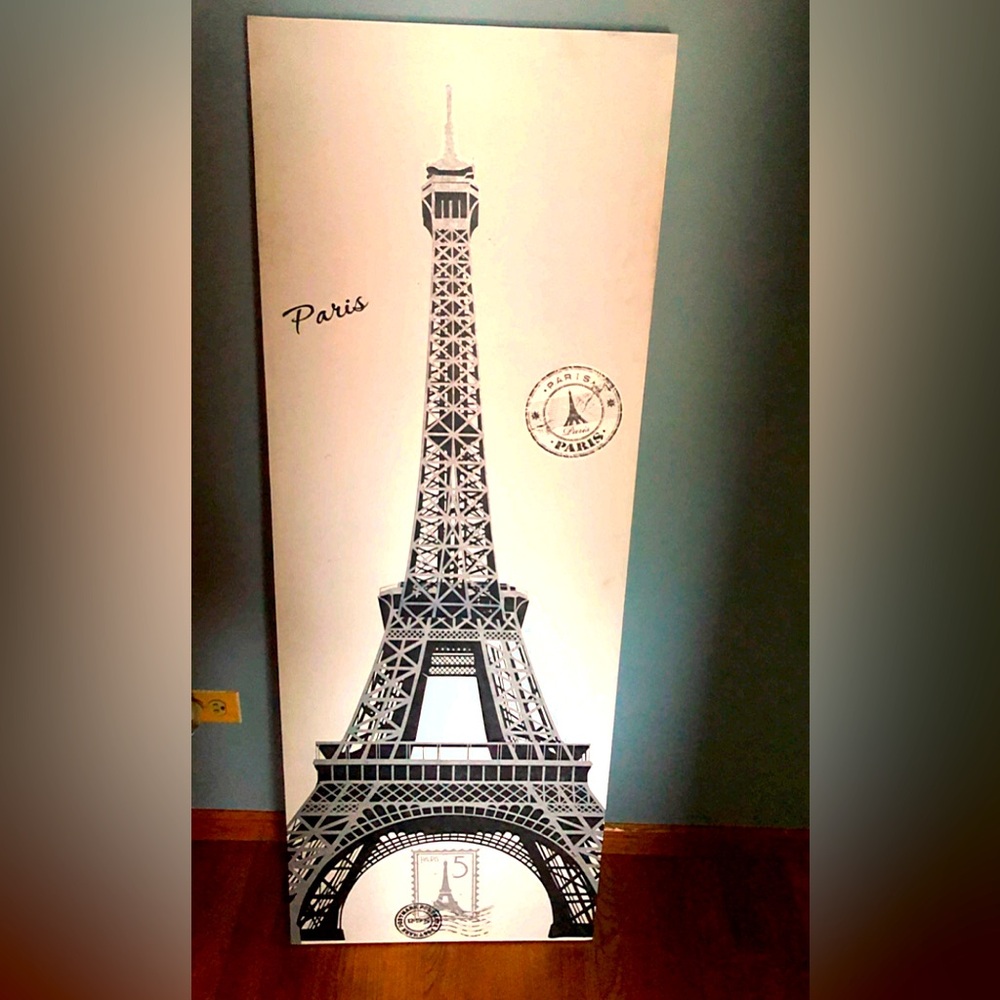 Eiffel Tower Canvas Art in Black and White